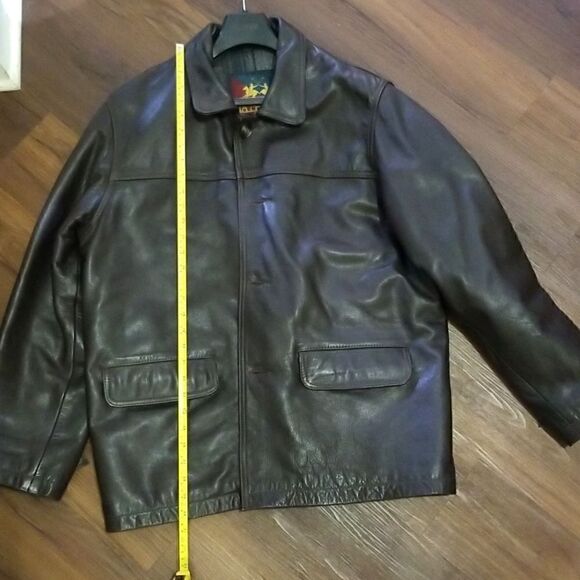 LA MARTINA POLO Genuine Leather Jacket - Brown Men's Outerwear Size L - Picture 8 of 9